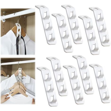 10 Pièces Cintre Gain de Place,Crochet Cintre Crochet pour Cintres Gain de Place Max Cintres Gain de Place,Crochets a Vêtements en Cascade pour Garde Robe Armoires Organisateur
