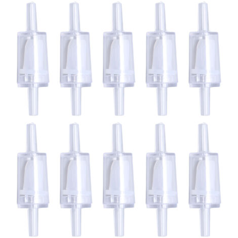10 Pièces Clapet Anti-Retour 4mm PP pour Pompe à Air Aquarium, Valve de Contrôle d'Eau 1 Sens pour Réservoir à Poissons Blanc