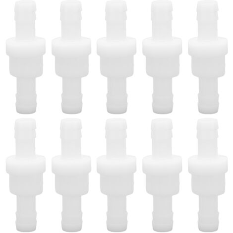 10 Pièces Clapet Anti-Retour PE Aquarium Pompe à Air Voie Unique Industrie Chimique 10mm Blanc