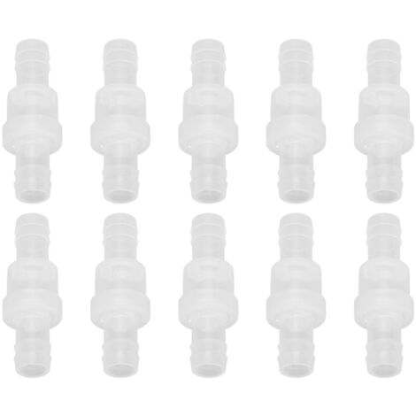 10 Pièces Clapet Anti-Retour Transparent pour Tuyaux Chimiques 12mm avec Ressort Inoxydable