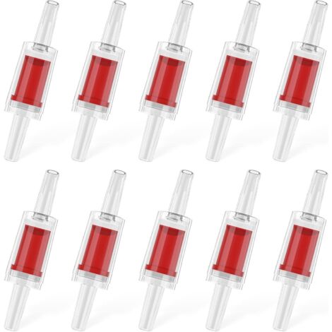 10 pièces Clapets Anti-Retour pour Aquarium pour Pompes à air courantes - Clapets unidirectionnels en Plastique Rouge pour Tubes Standard de 4-6 mm - Accessoires pour Aquariums