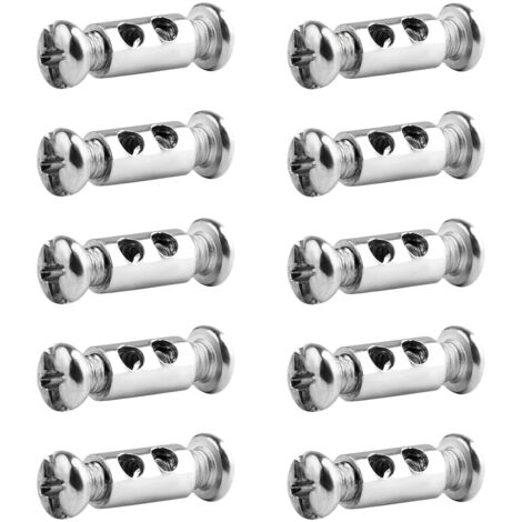 10 Pièces Clips pour Câble Métallique de 1 à 2 mm de Diamètre avec Bouchon à Vis en Forme, Serre Cable Acier, Manchon Cable, Serre Corde, Clips de Fil - Aluminium, Réglables