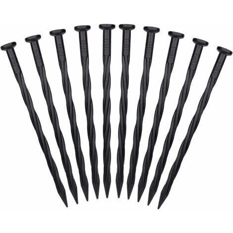 10 Pièces Clous Bordure de Gazon, Piquets d'ancrage de Jardin en Plastique Clou de Sol pour Tente Piquets de Jardin en Spirale pour Bordure de Pavé Gazon Artificiel