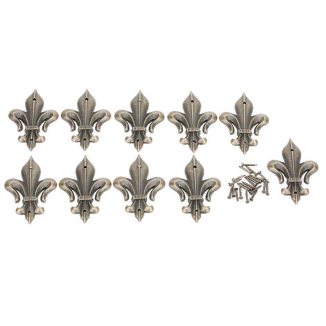 10 Pièces Coins Alliage Zinc Bronze Cyan pour Boîte à Bijoux DIY Couverture Bordure Album Accessoires 54x33mm