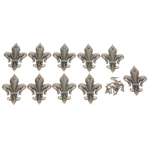 10 Pièces Coins Alliage Zinc Bronze Cyan pour Boîte à Bijoux DIY Couverture Bordure Album Accessoires 54x33mm