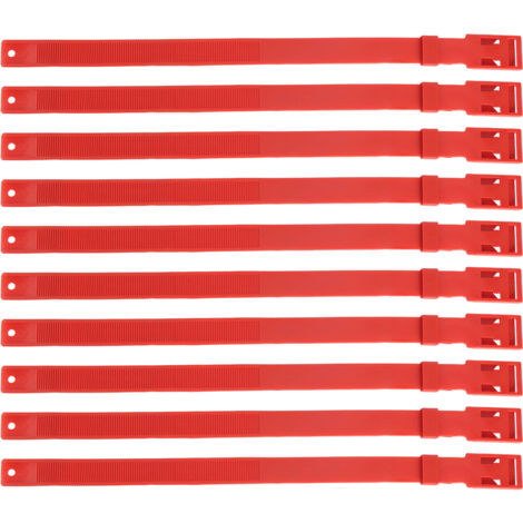 10 Pièces Collier de Chèvre PU 23 Pouces Collier de Bétail Réglable pour Animal de Ferme Vache Cheval Mouton Couleur Collier D'identification (Rouge).