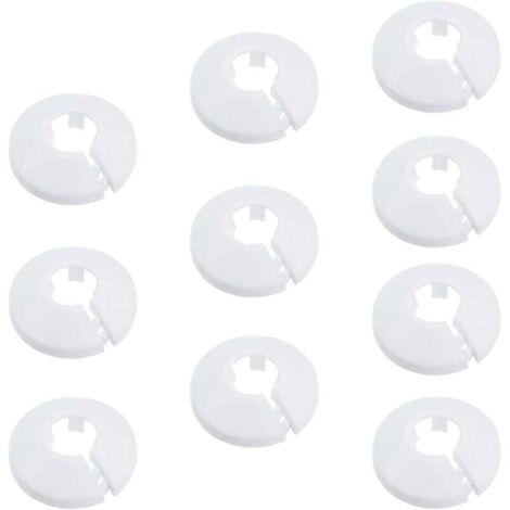 10 Pièces Colliers de Tuyau de Radiateur Couvercle Blanc Solide Pipe Plastique Décoration Cache Tuyaux Plomberie pour Tuyau de Chauffage D'eau Rosace de Radiateur