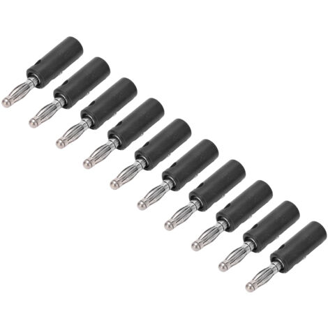 10 pièces Connecteur Banane 4mm Doré pour Câbles, Type Lanterne Noir - Connecteurs Électroniques
