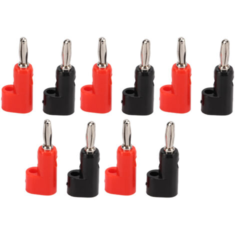 10 pièces Connecteur Banane 4mm Rouge et Noir à Vis - Dénudable, Emboîtable, sans Soudure pour Camping-cars, Camions, Voitures