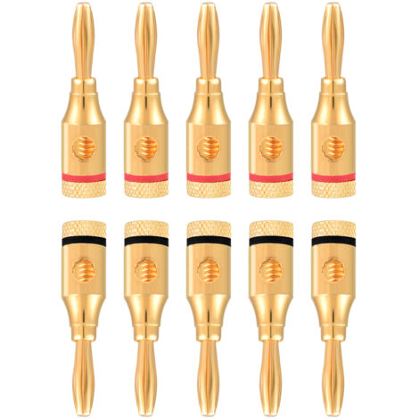 10 Pièces Connecteur Banane Doré pour Enceintes Audio - Adaptateur Câble Haut-Parleur