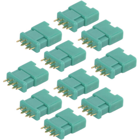 10 Pièces Connecteur Batterie Modèle MPX Hexagonal Vert, Douille Cuivre Doré, Moulage Nylon
