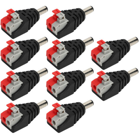 10 Pièces Connecteur BNC Mâle pour Câble Coaxial, Adaptateur RCA pour Caméra de Surveillance CCTV et Vidéo, Prise AV