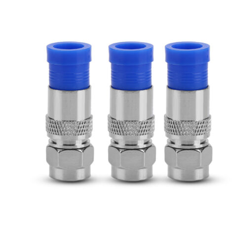 10 pièces Connecteur Coaxial RG6 Mâle Étanche Compression pour Antenne