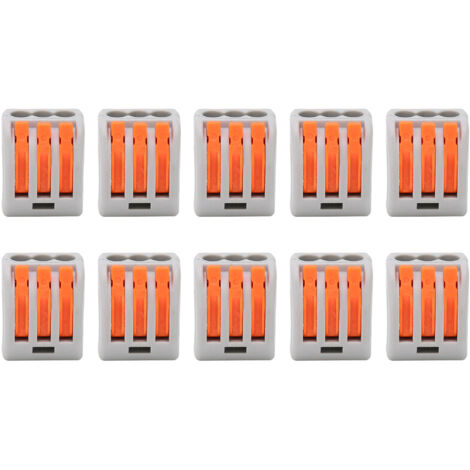 10 Pièces Connecteur de Câble Flexible et Rigide, Bloc de Jonction Rapide, Serre-Fil PCT213