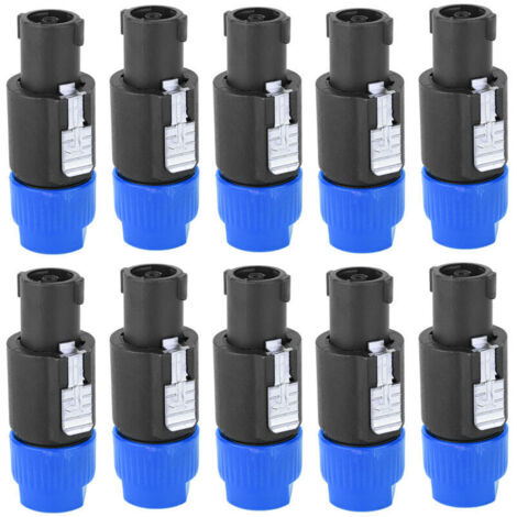 10 pièces connecteur de haut-parleur audio C-NL4FC connecteur de câble de prise étanche connecteur audio vidéo 4 broches (bleu)