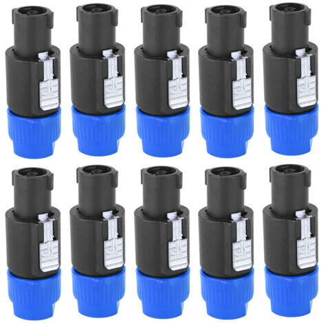 10 pièces connecteur de haut-parleur audio C-NL4FC Speakon connecteur de câble de prise étanche connecteur audio vidéo 4 broches (bleu)