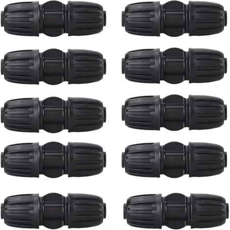 10 Pièces Connecteur D'eau Droit Raccord D'irrigation Goutte à Goutte de Jardin, Raccords de Tuyau d'Eau 16mm en PE, Connecteur d'eau Droit, pour Jardinage, Serres et Agriculture (Connecteurs Droits)
