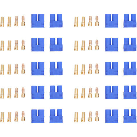 10 Pièces Connecteur EC3 pour Batterie, Plaqué Or Laiton, Anti-Inversion, Mâle-Femelle, pour Véhicules Électriques