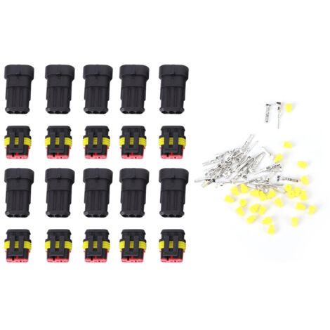 10 Pièces Connecteur Électrique 3 Broches Étanche pour Câble Auto - Prise Terminal