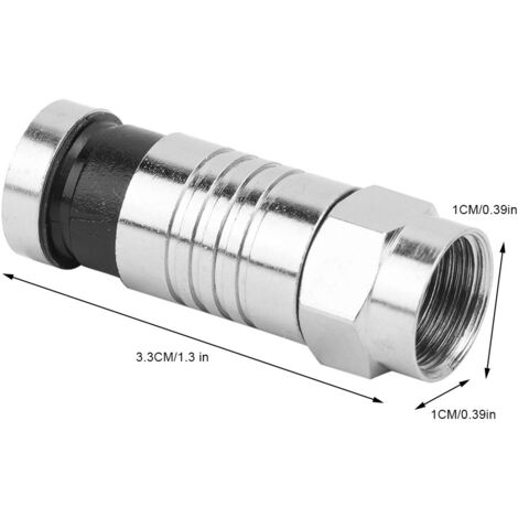 10 Pièces Connecteur F Type Serré RG6 UK pour Câble Antenne Vidéo Satellite (F-007)