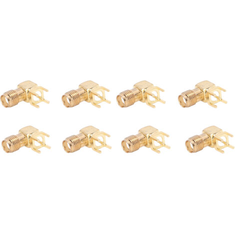 10 Pièces Connecteur RF SMA Coudé 90° 4 Broches pour Antenne PCB Adaptateur