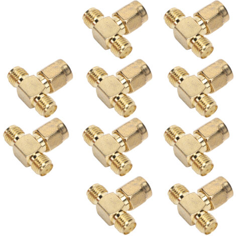 10 Pièces Connecteur SMA en T Large Bande Adaptateur Fréquence Radio Câble Coaxial pour Système GPS