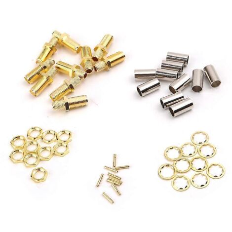 10 pièces Connecteur SMA Femelle à sertir avec écrou pour câbles RG58, RG142, LMR195, RG400