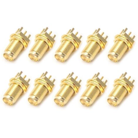 10 pièces Connecteur SMA Femelle Droit pour Montage PCB - Adaptateur RF