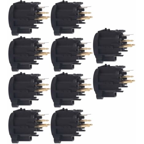 10 pièces Connecteur XLR Mâle 3 Pins Doré pour Panneau Audio