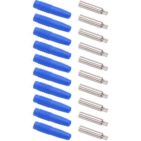 10 Pièces Connecteurs Banane 2mm avec Manchon Isolant Bleus pour Câbles de Test Électroniques