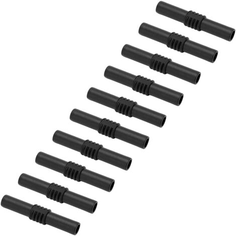 10 pièces Connecteurs Banane 4mm Femelle-Femelle Isolés avec Prolongateur pour Câblage Électronique, Noir