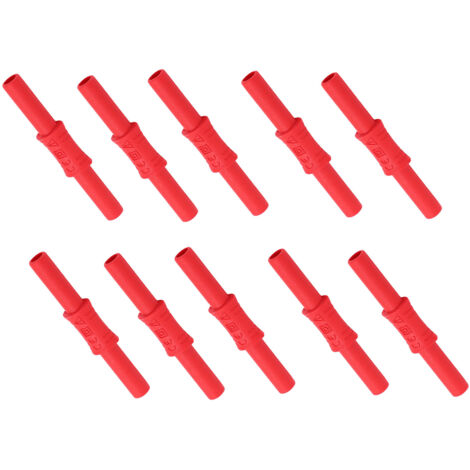 10 Pièces Connecteurs Banane Femelle 4mm Isolés, Rallonges et Adaptateurs de Câble Rouge J.20009