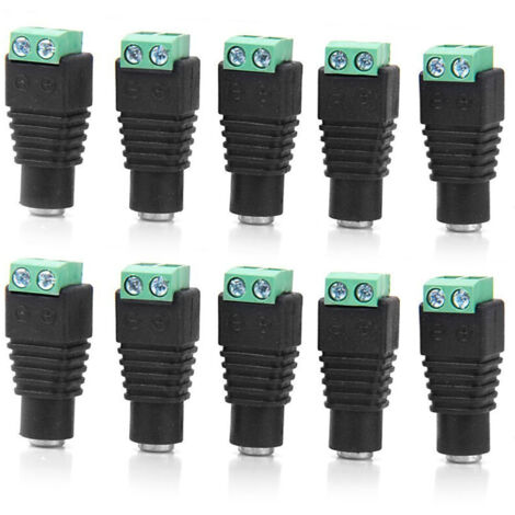 10 pièces connecteurs femelles d'alimentation cc prise 5.5x2.1mm adaptateur Jack connecteur d'alimentation pour bande lumineuse Led 3528 5050 5630 5730
