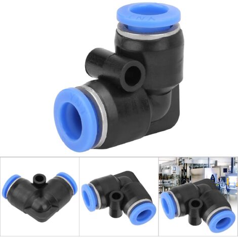 10 Pièces Coude à 90° Rapide Connexion Pneumatique Tuyau Air Fitting PV-8 (8mm)