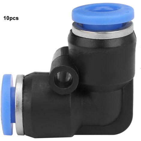 10 Pièces Coude à 90° Rapide pour Tuyau d'Air 6mm - Connexion Pneumatique PV-6