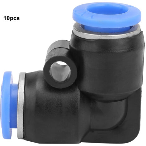 10 Pièces Coude Droit en Plastique pour Tuyau d'Air PV-8 (8mm)