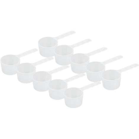 10 pièces Cuillères de Mesure en Plastique Transparent avec Long Manche et Graduations pour Cuisine et Pâtisserie DIY