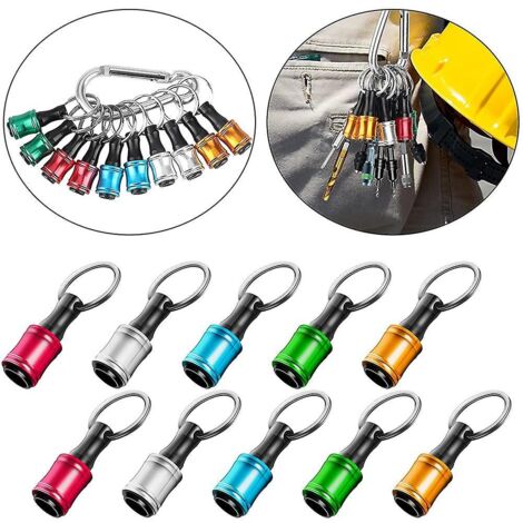 10 pièces de porte-embouts hexagonaux 1/4 pouce, rallonge, anneau porte-clés, adaptateur de vis, foret de rechange (5)-AquaForge