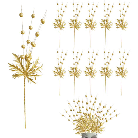 10 pièces de poudre dorée pour Noël, boules de poudre dorée, poudre d'oignon dorée, décorations de Noël à la pistache, accessoires pour sapin de Noël.