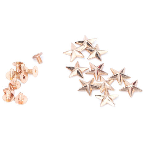 10 pièces de rivets cloutés étoile métal pour cuir, sacs, chaussures, décoration DIY (14mm or)