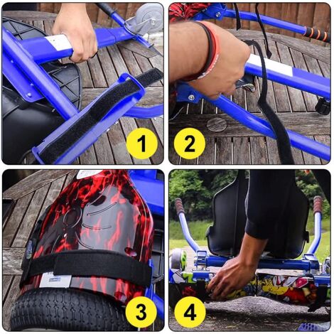 10 Pièces de Sangles Réglables pour Hoverboard, Attache de Siège en Nylon avec Fermeture Velcro pour Hoverboard
