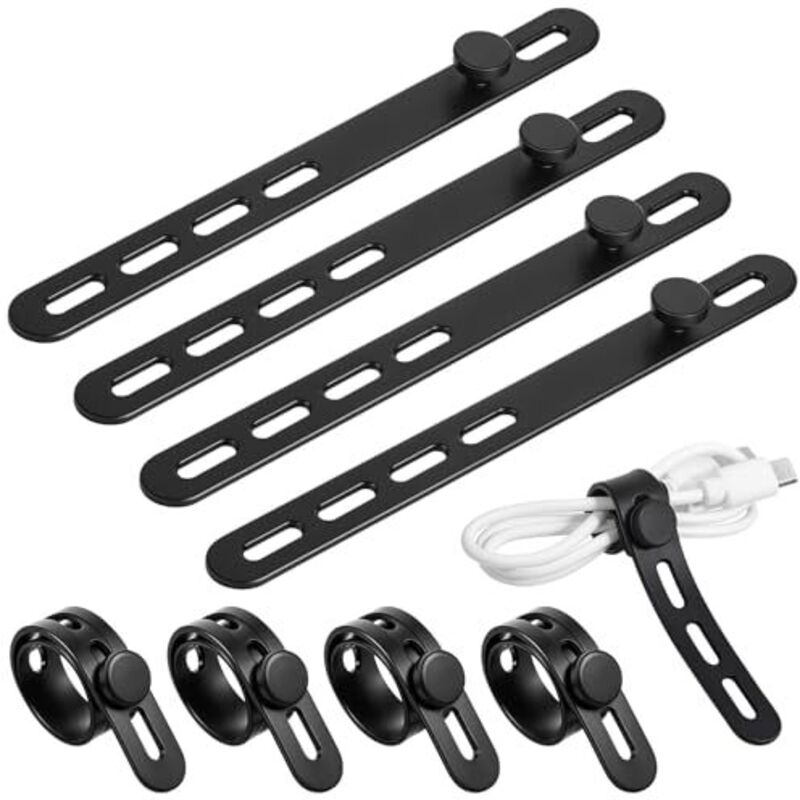 10 pièces de serre-câbles en silicone Serre-câbles refermables Organisateur de câbles réglable pour le bureau, la cuisine, l'école Gestion des câbles