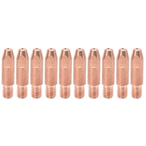 10 Pièces d'Embouts de Contact M6 en Cuivre pour Pistolet de Soudage, Accessoires de Soudure à Fil 24AKx1mm