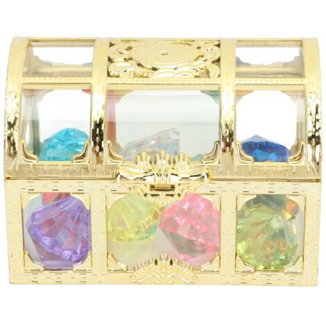 10 Pièces Diamants de Plongée en Acrylique, Coffret Doré, Joyaux Sous-Marins Colorés pour Piscine, Jouets Enfants