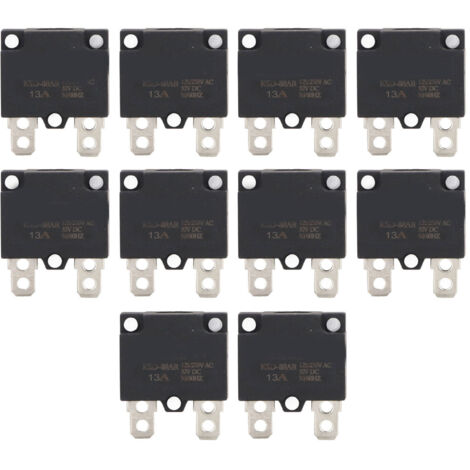 10 Pièces Disjoncteur de Protection Auto-Réarmable pour Voiture Enfant, Fusible 13A AC125-250V