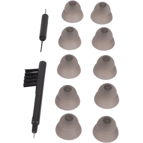 10 pièces Dômes de Remplacement pour Aides Auditives, Double Couche Amplificateur Sonore, Embouts pour Resound Noir Taille L 0.5 Pouce