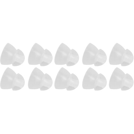 10 Pièces Dômes d'Oreille en Silicone Souple, Anti-Statique, Double Couche Fermée Transparente pour Aides Auditives