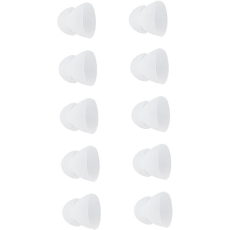 10 Pièces Dômes pour Aides Auditives 10mm Double Bass, Embouts en Silicone de Rechange pour Amplificateurs Auditifs Blancs