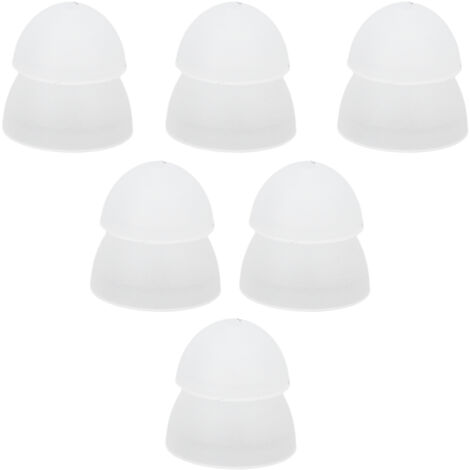10 pièces Dômes pour Aides Auditives en Silicone Souple 8mm Double Couche Fermés Lavables Blancs Anti-Statiques
