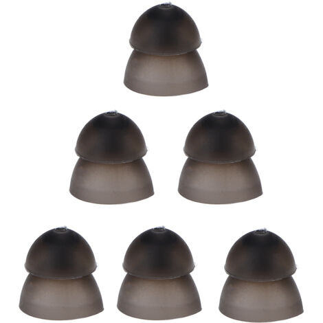 10 pièces Dômes pour Aides Auditives en Silicone Souple 8mm Double Couche Type Fermé Antistatique Lavable Noirs